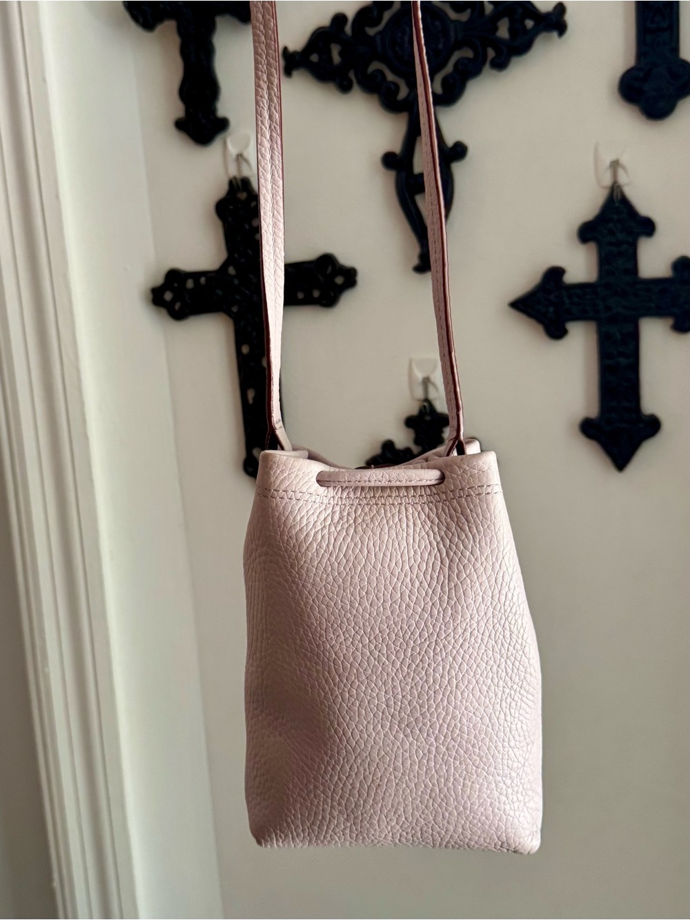 STRATHBERRY Lana Osette Leather Pouch in Lilac - Picture 7 of 7